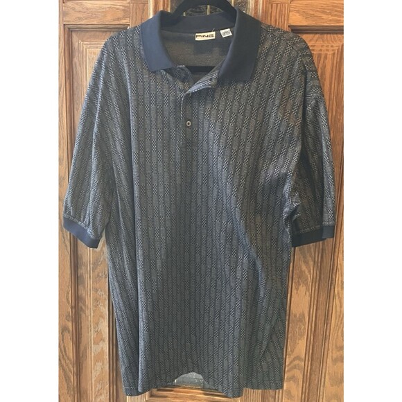 Ping Other - PING Golf Knit Polo Shirt Mens L Windowpane Check 100% Mercerized Combed Cotton